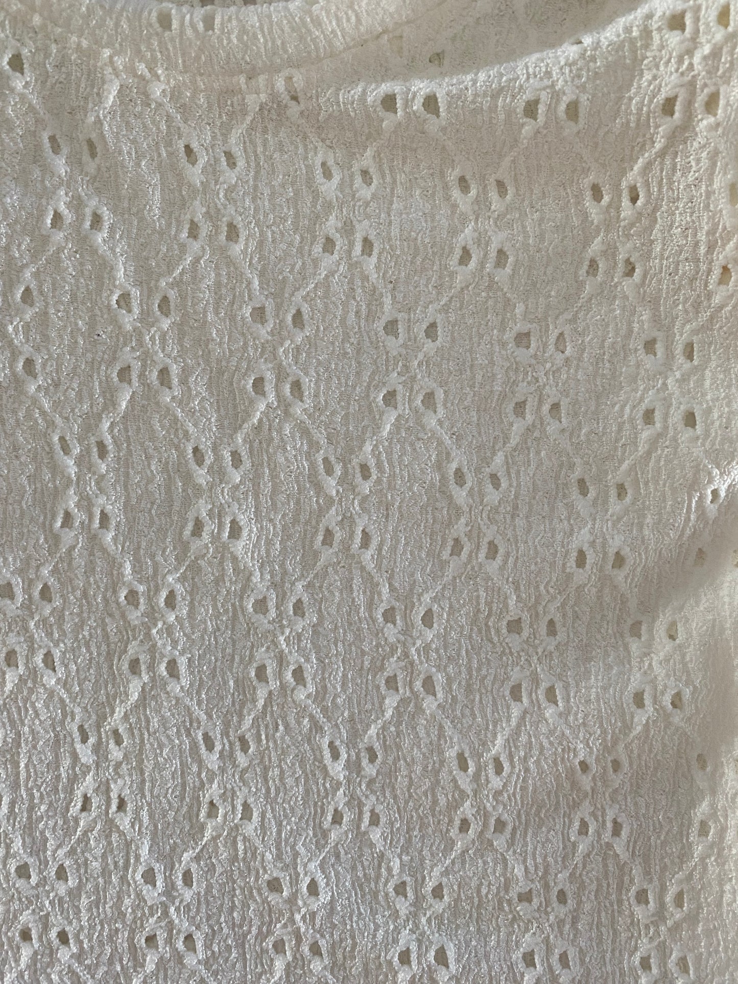 Ruffle t-shirt Borderie Ecru