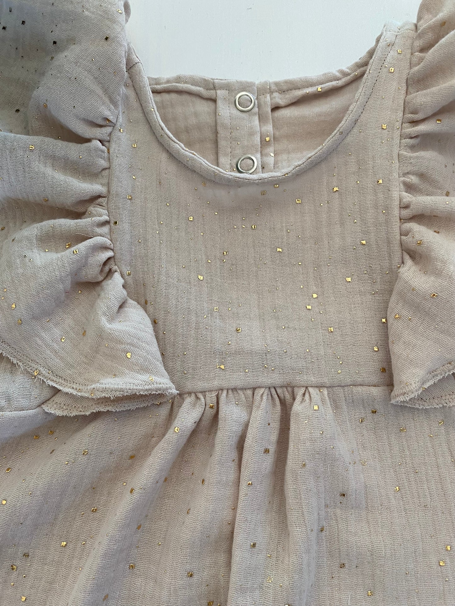 Hydrofiel ruffle jumpsuit beige