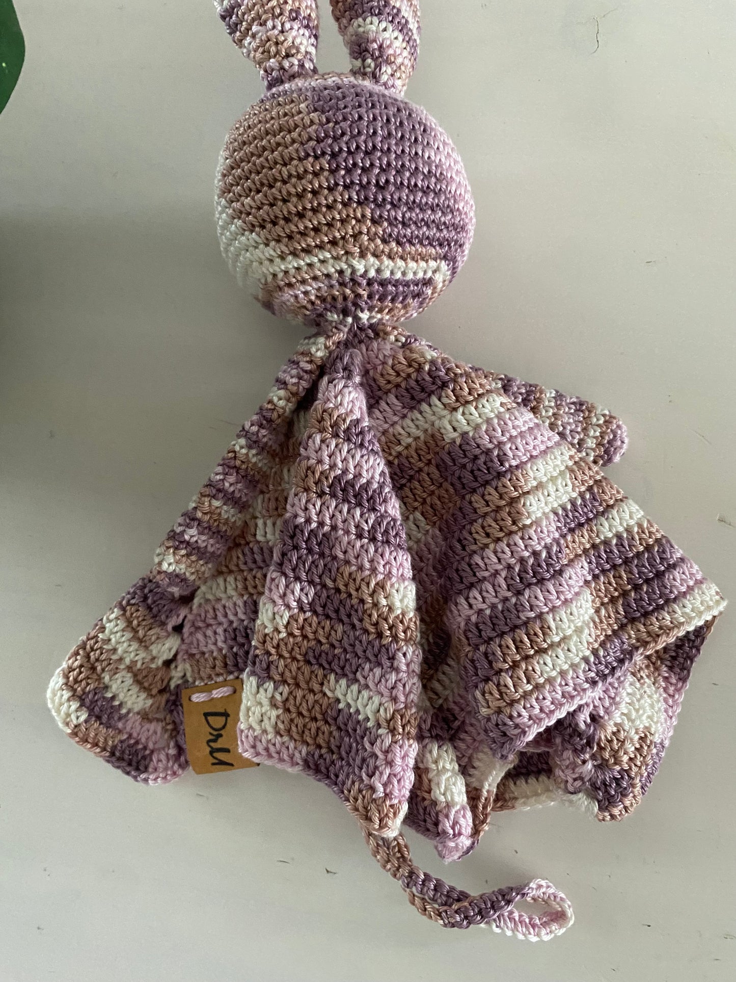 Knuffeldoekje konijntje met speenkoord kleurenmix