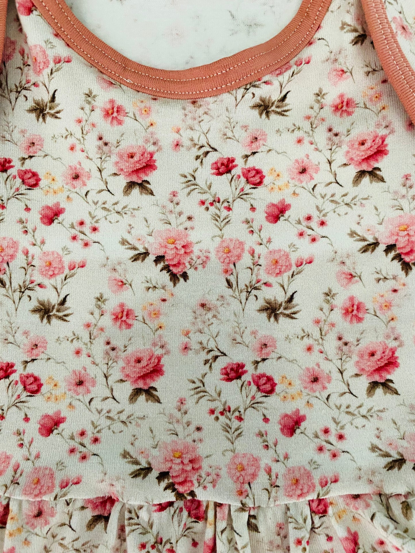 Romper met rokje Roze Bloemetjes