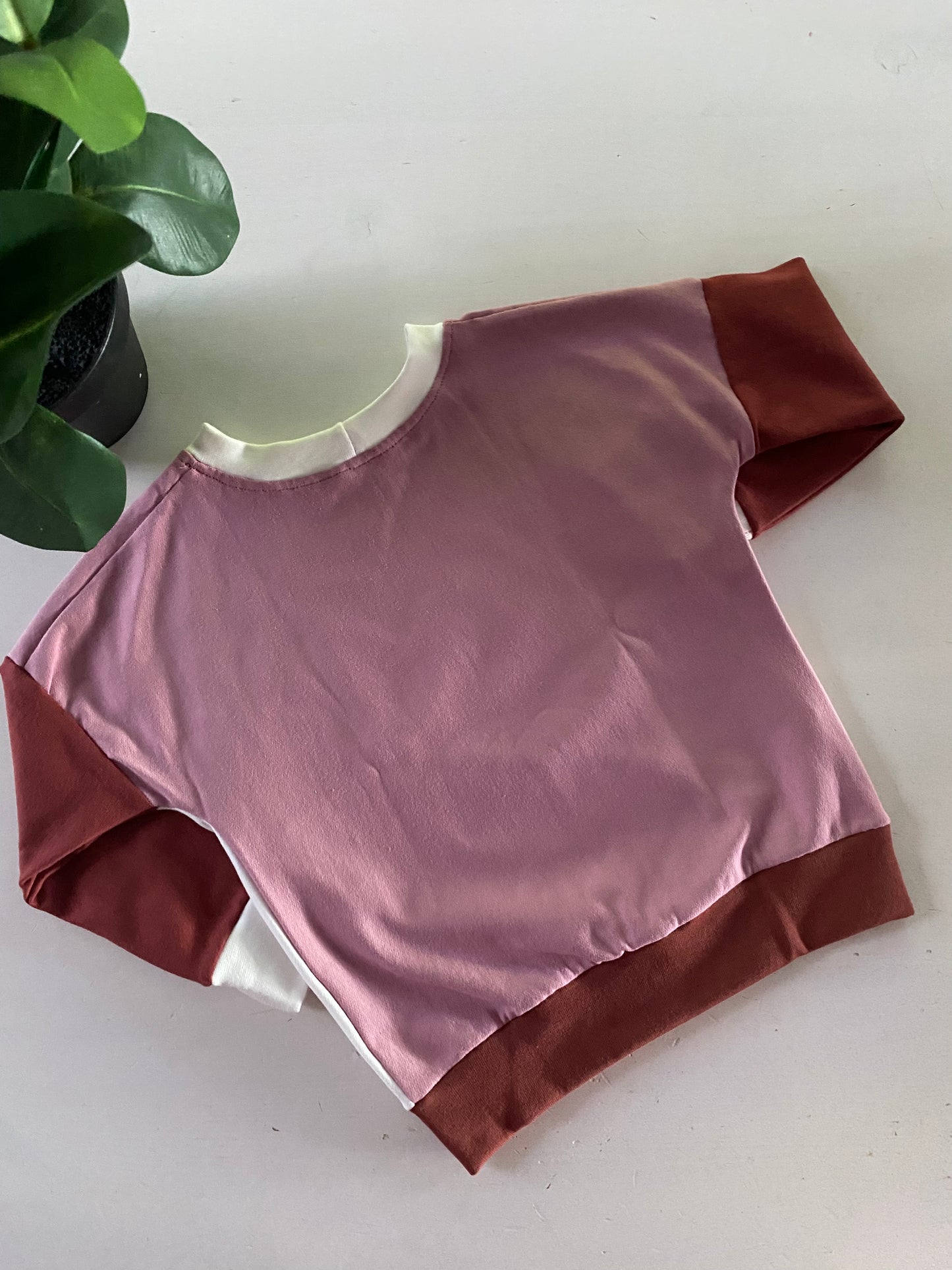 Sweater colourblock roze (Sale)