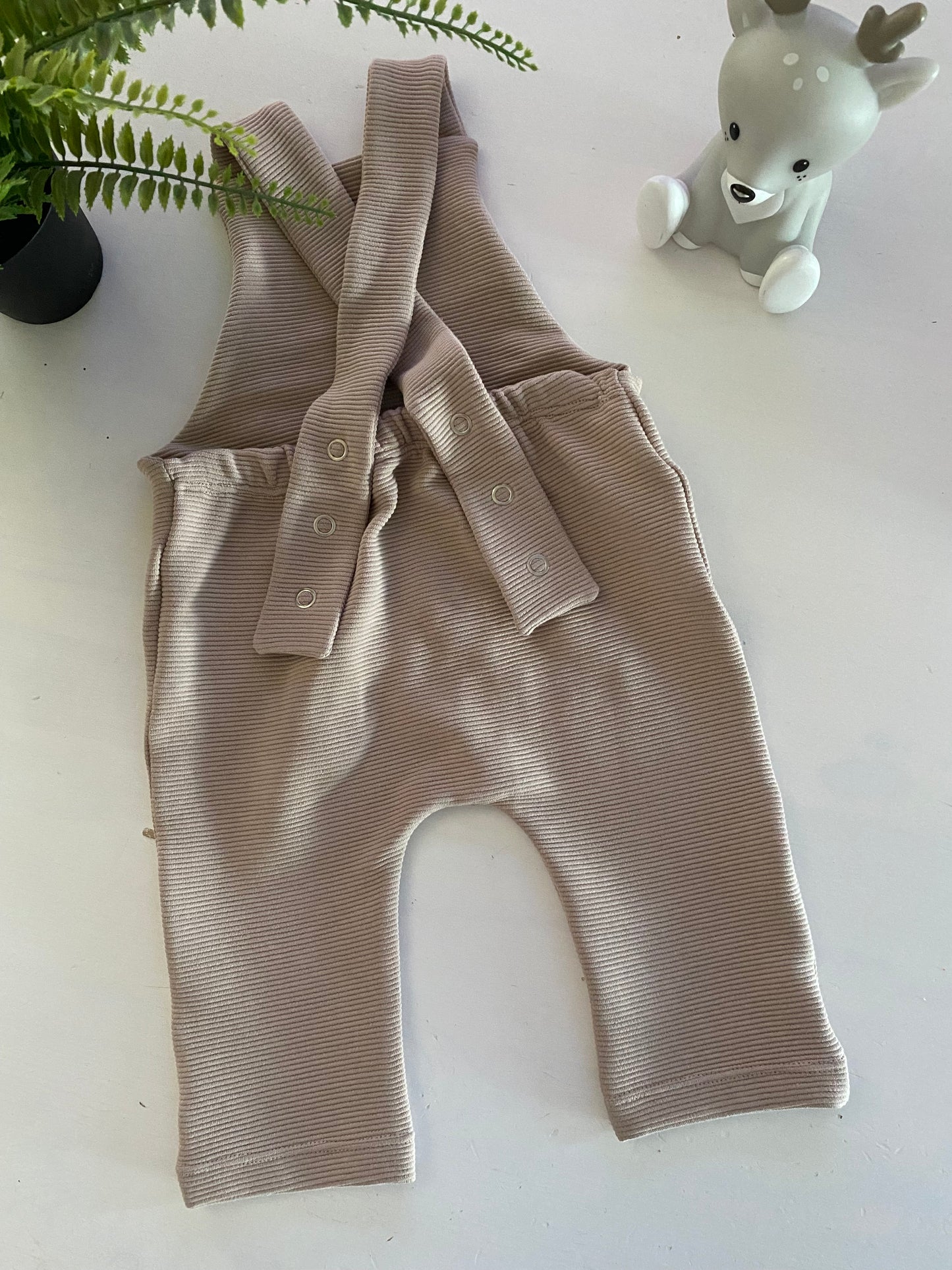 Dungarees Rib Sand crossback