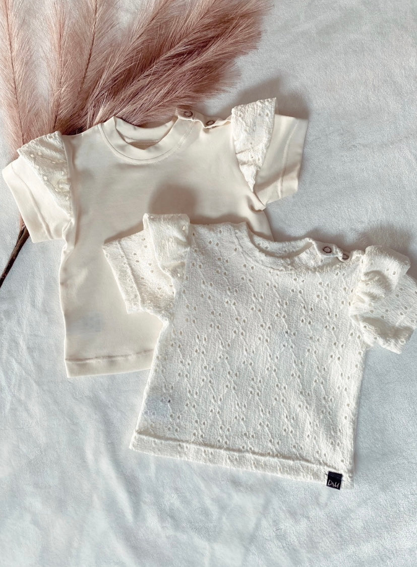 Ruffle t-shirt Ecru