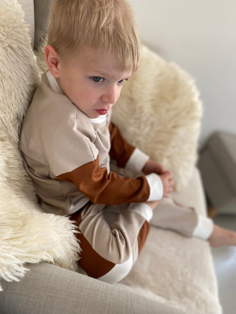 Joggingset colorblock zand