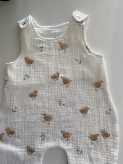 Hydrofiel tuinbroekje vogeltjes