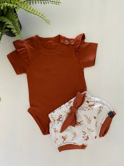 Ruffle romper Brique