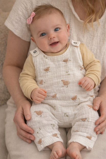 Hydrofiel tuinbroekje vogeltjes
