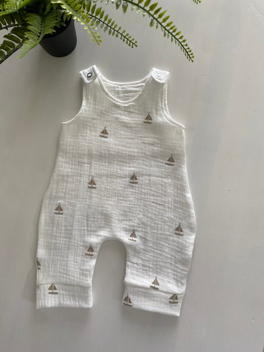 Hydrofiel tuinbroekje zeilbootjes