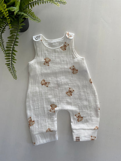 Hydrofiel tuinbroekje teddybeertjes