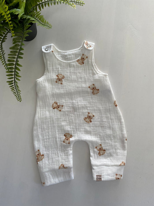 Hydrofiel tuinbroekje teddybeertjes