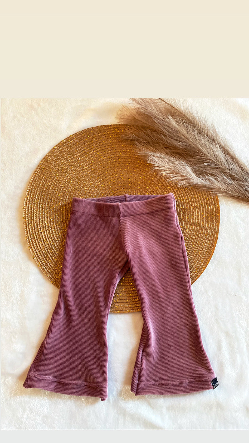 Flared pants corduroy paars