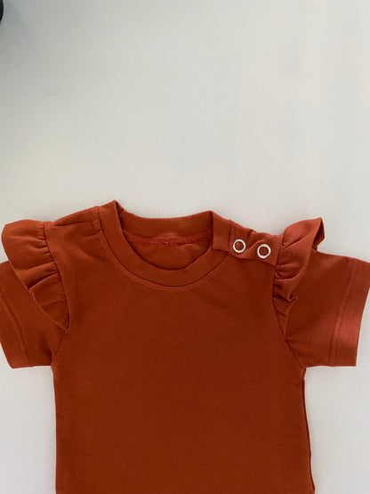 Ruffle romper Brique