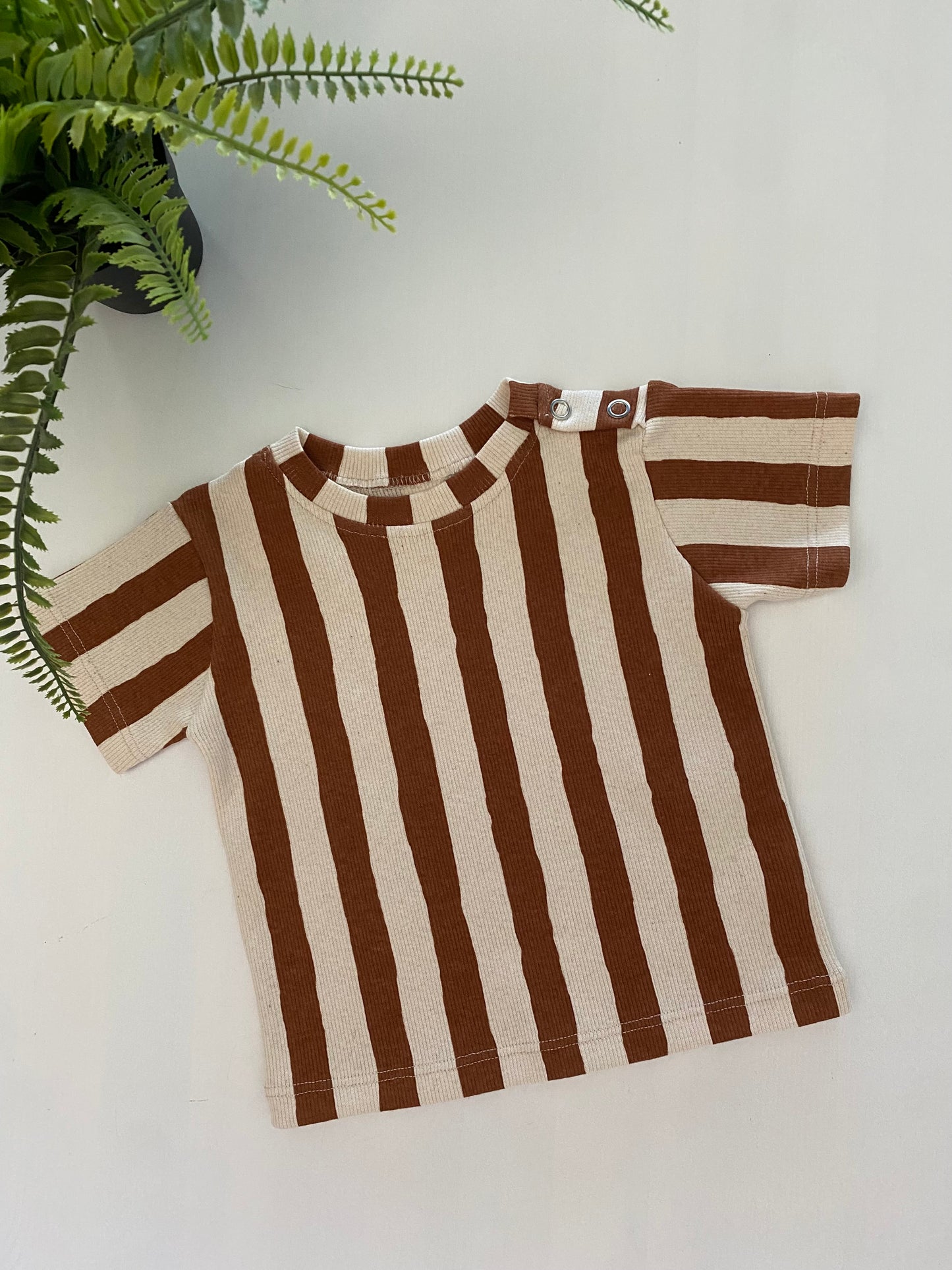 T-shirt ribstof strepen
