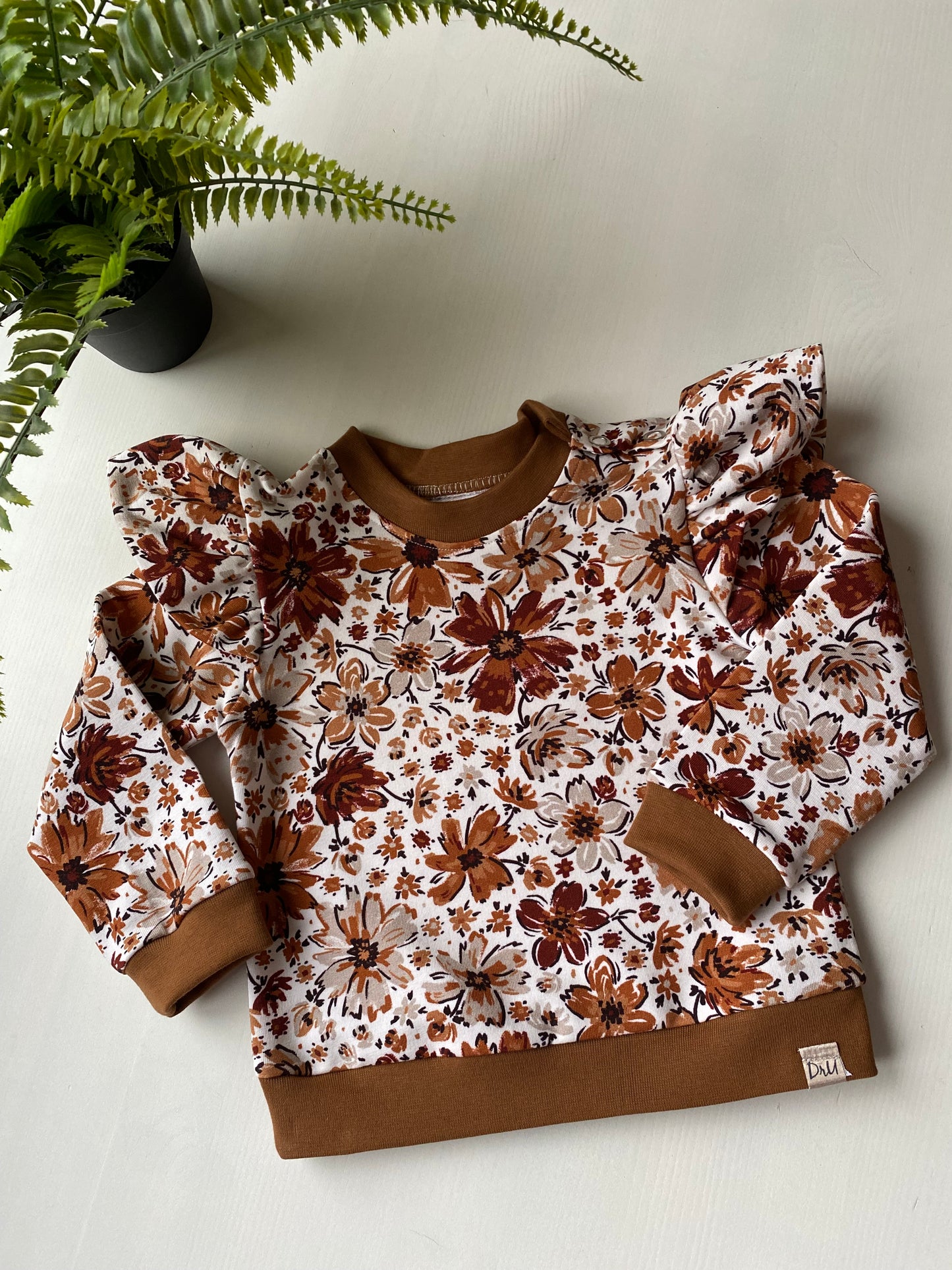 Ruffle sweater Retro Bloemen