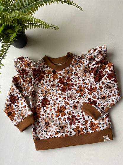 Ruffle sweater Retro Bloemen