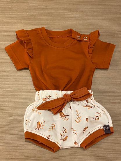 Ruffle romper Brique
