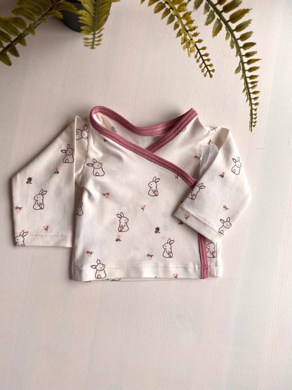 Prematuren Overslag shirtje Konijntjes, maat 44