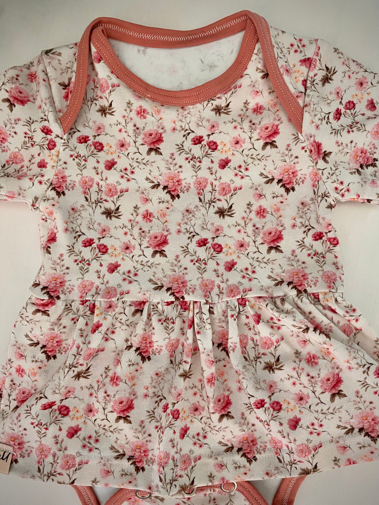 Romper met rokje Roze Bloemetjes