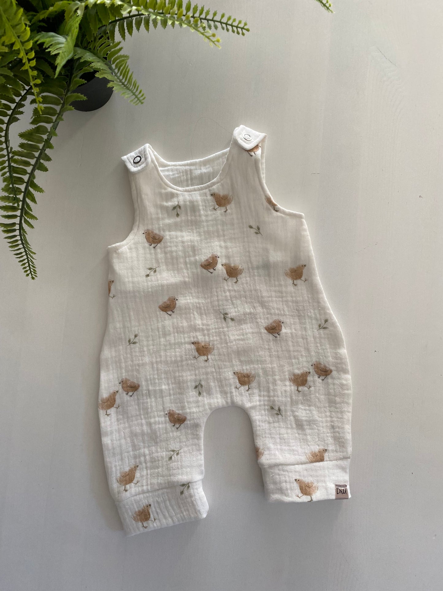 Hydrofiel tuinbroekje vogeltjes