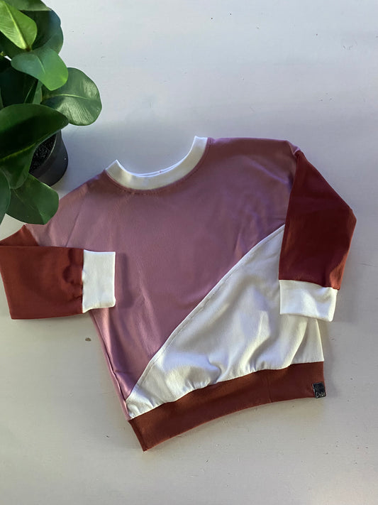 Sweater colorblock roze