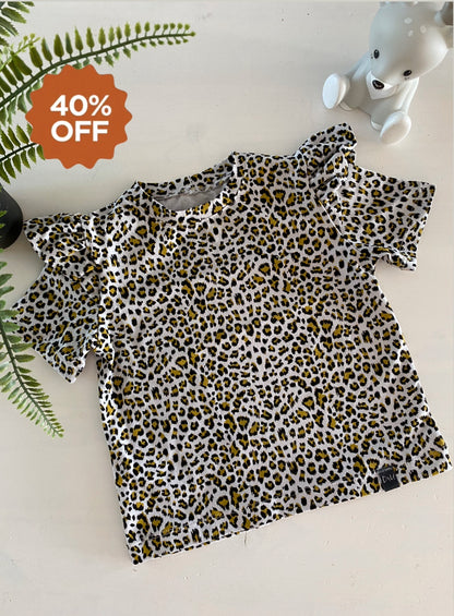 Ruffle t-shirt Luipaard (SALE)