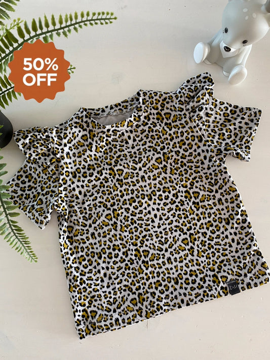 Ruffle t-shirt Luipaard (SALE)