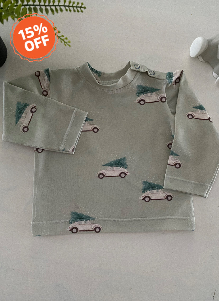 Longsleeve Auto met Kerstboom (Sale)