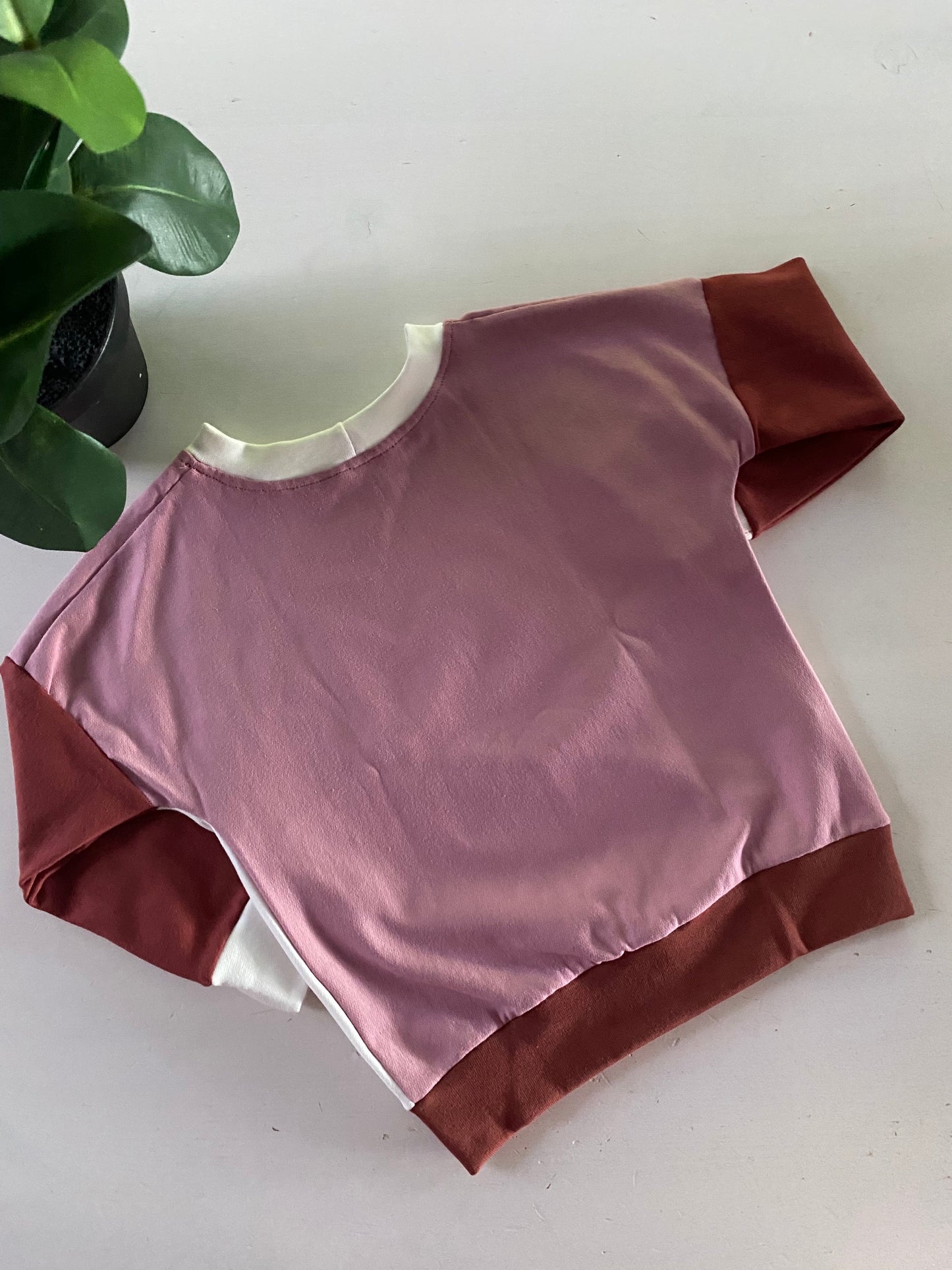 Sweater colorblock roze