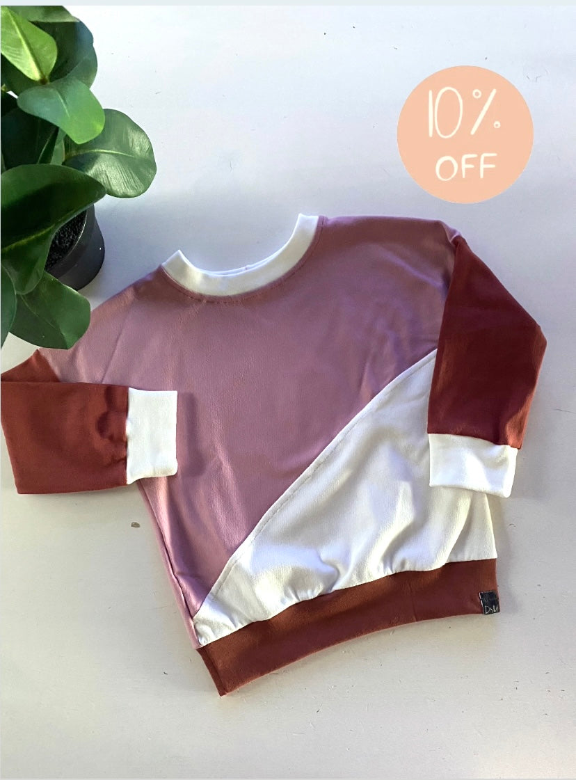 Sweater colourblock roze (Sale)