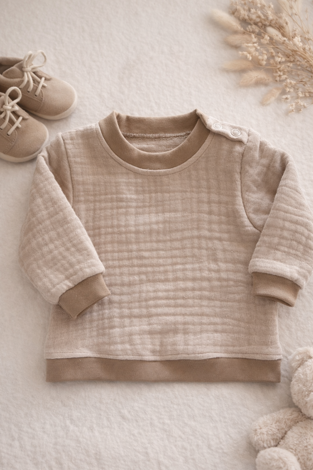 Sweater Hydrofiel zandbeige