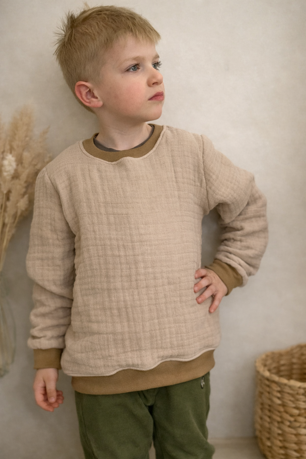 Sweater Hydrofiel zandbeige