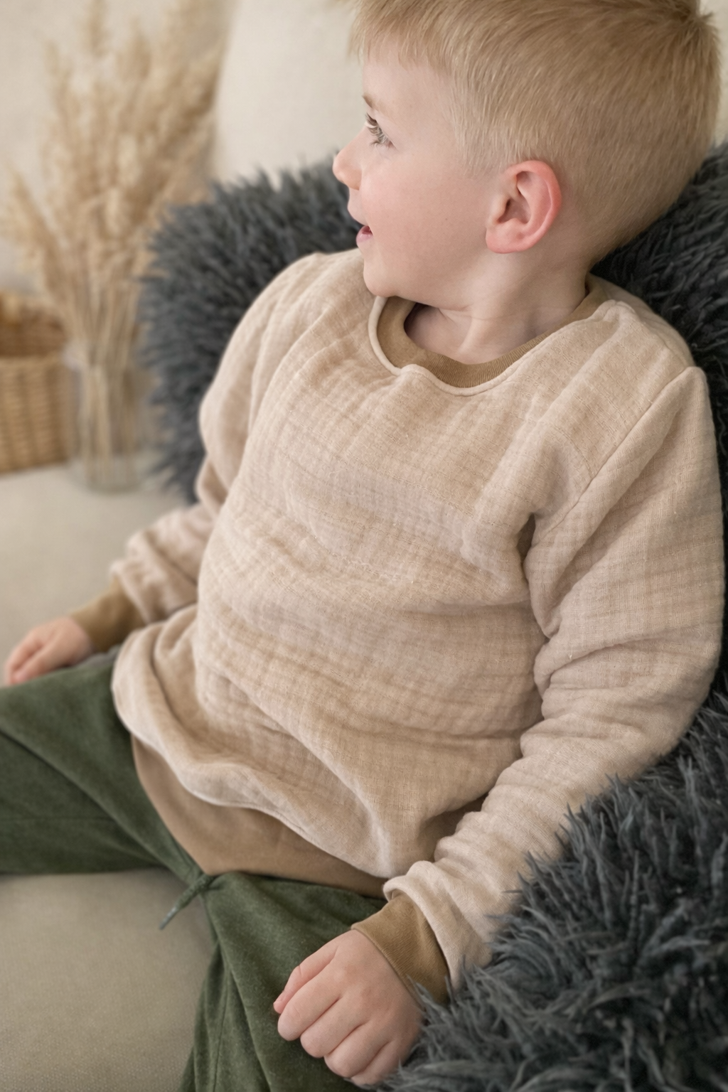 Sweater Hydrofiel zandbeige