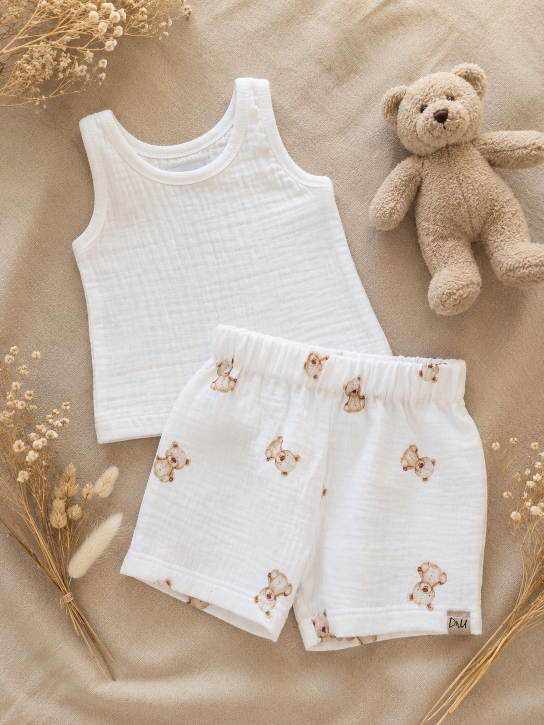 Hydrofiel shortje Teddybeertjes