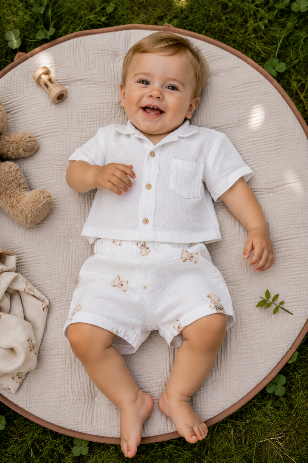 Hydrofiel shortje Teddybeertjes