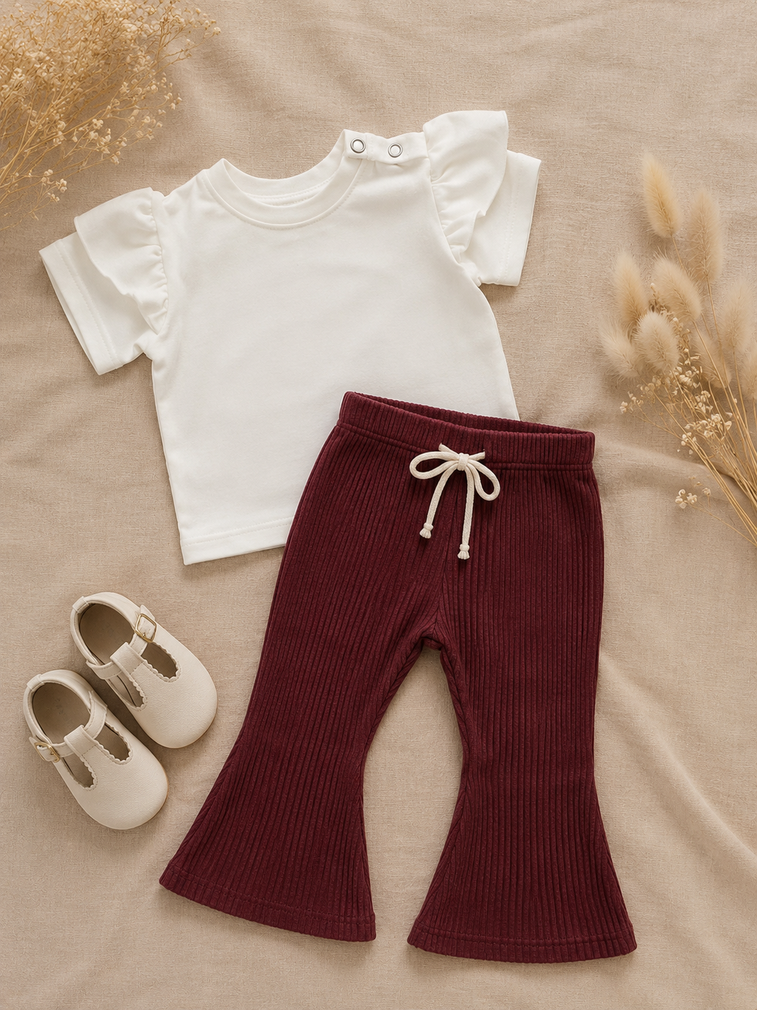 Ruffle t-shirt Ecru