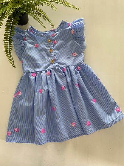 Ruffle jurkje roze hartjes