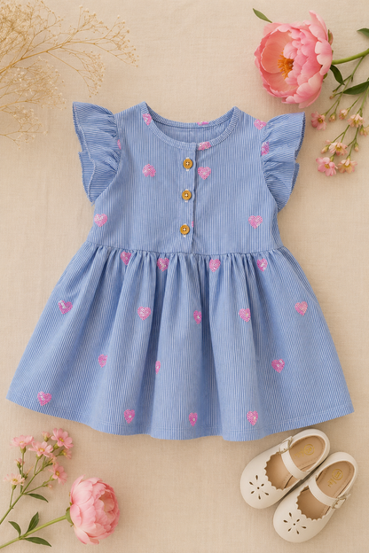 Ruffle jurkje roze hartjes
