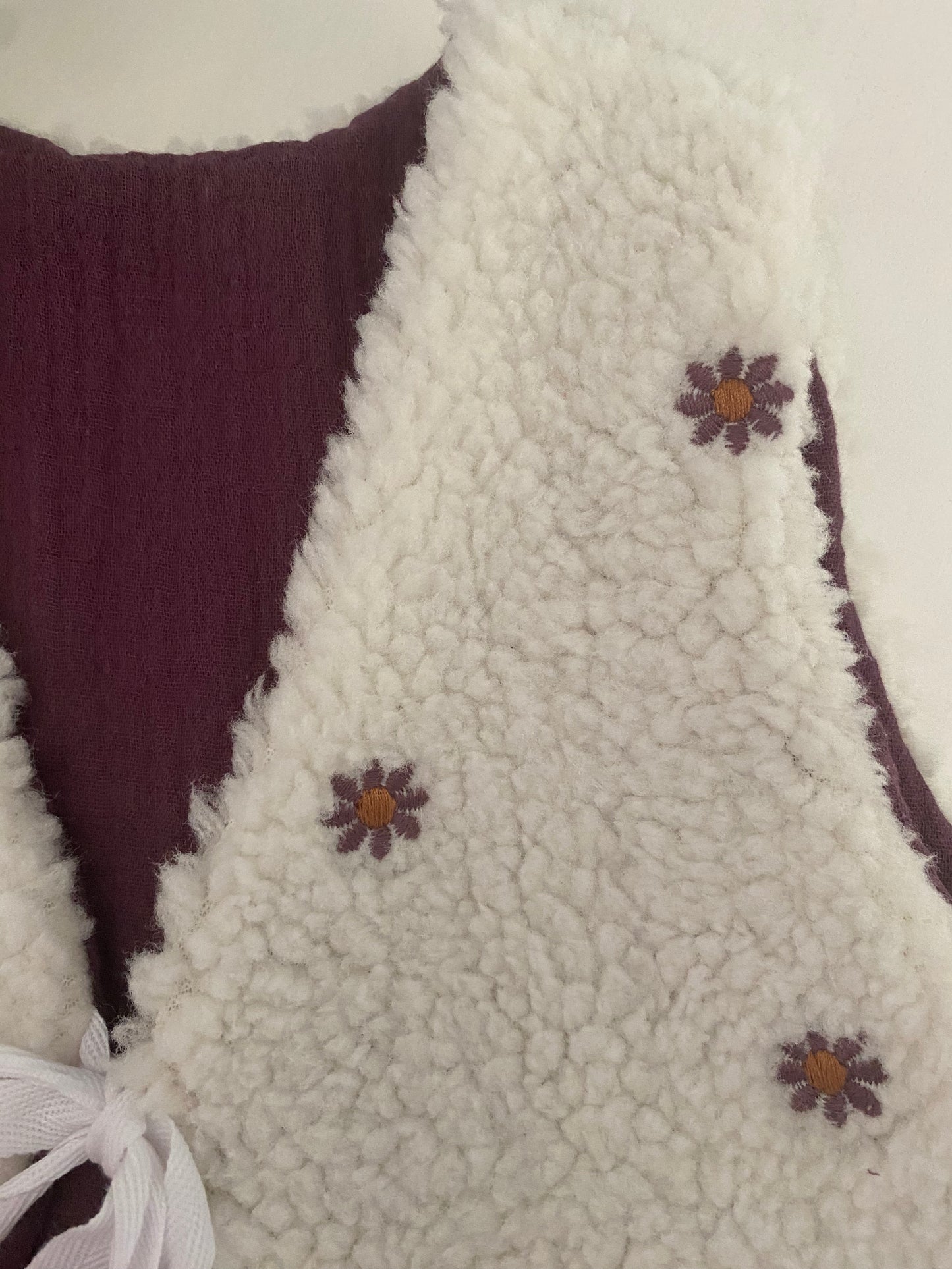 Teddy gilet Paarse Bloemetjes