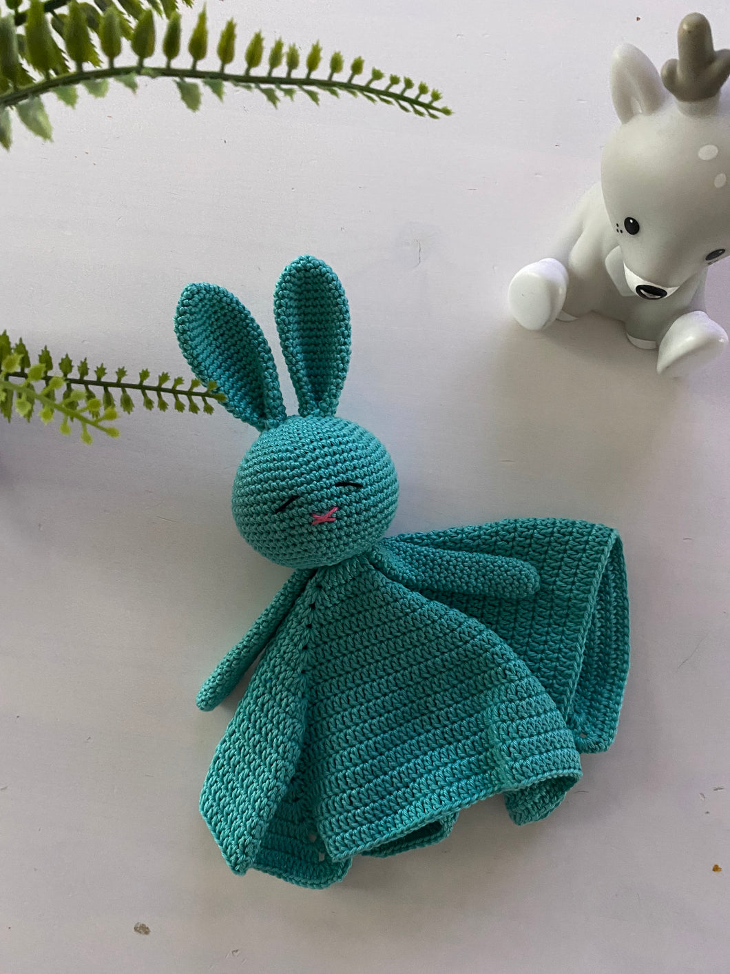Cuddle cloth Rabbit with pacifier cord Mint