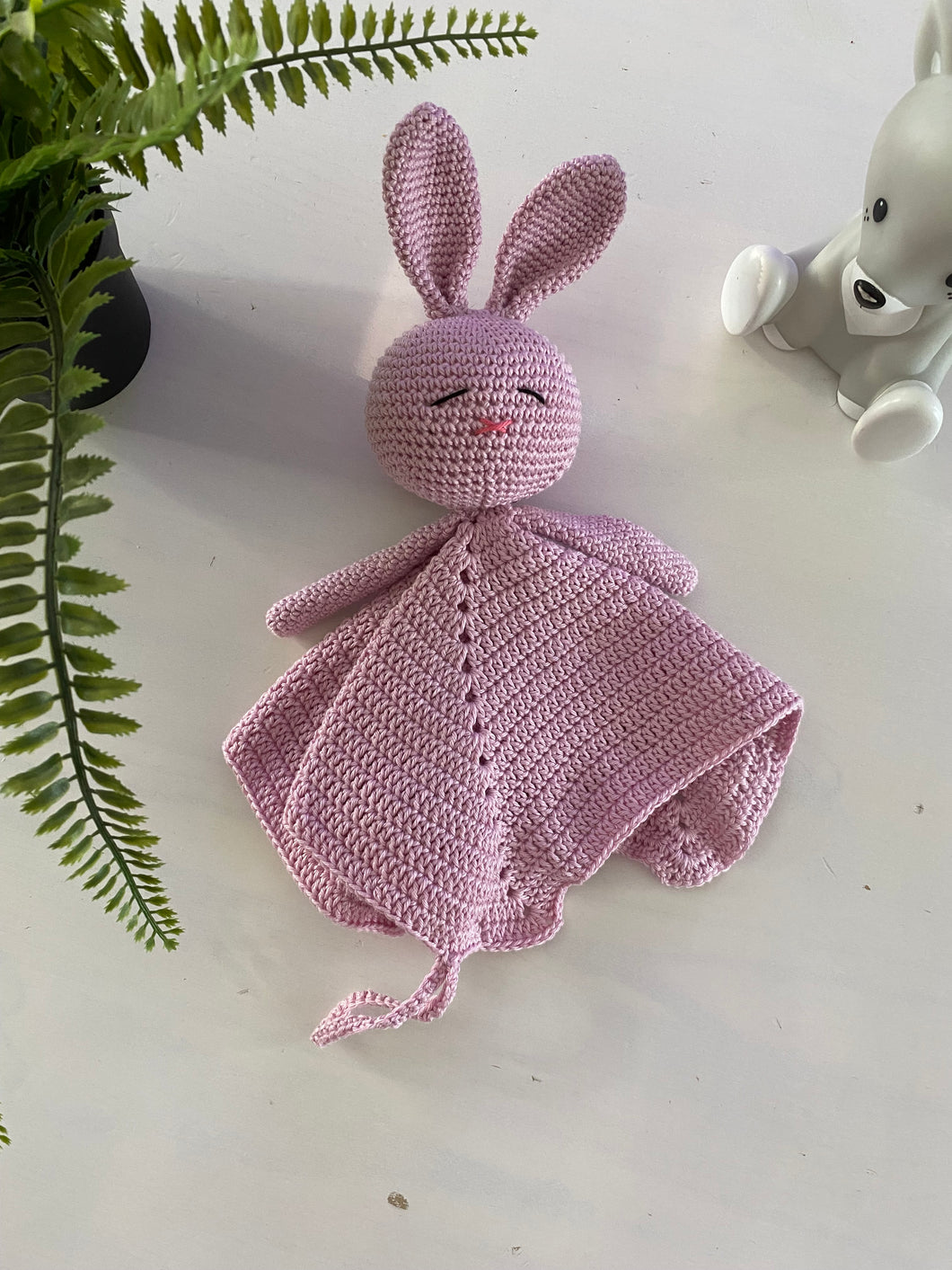 Cuddle cloth Rabbit with pacifier cord Soft Pink