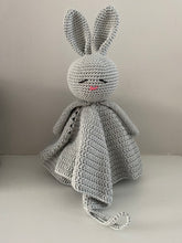 Load image into Gallery viewer, Knuffeldoekje konijntje met speenkoord licht grijze
