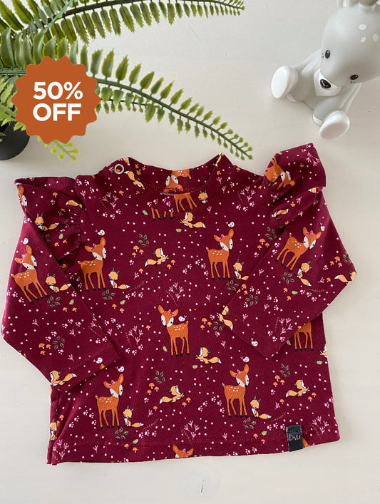 Longsleeve Ruffle Bordeaux Forest (SALE)