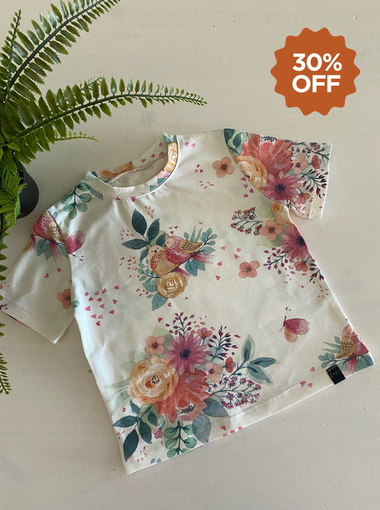 T-shirt Bloemen met musjes (SALE)