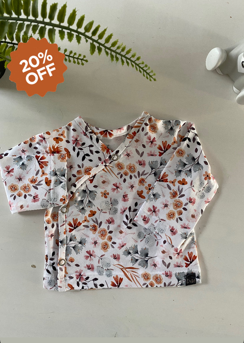 Overslag shirtje Lentebloemen (Sale)