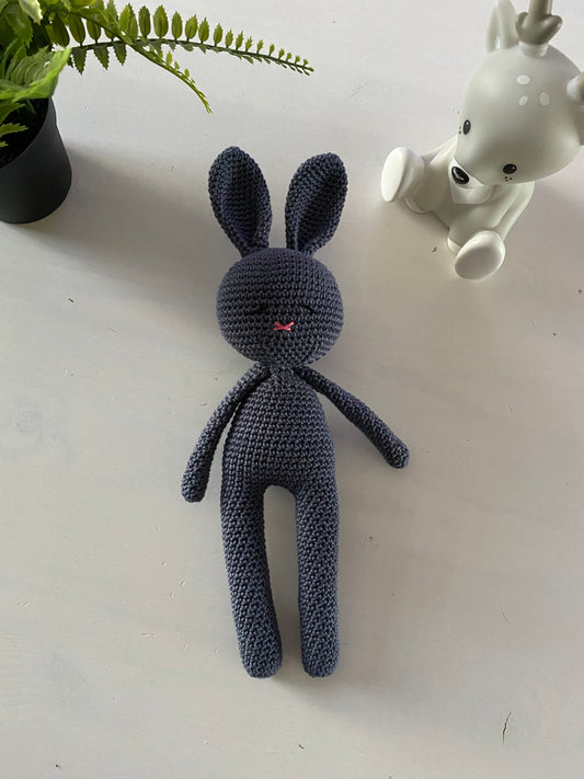 Cuddly toy bunny jeans blue