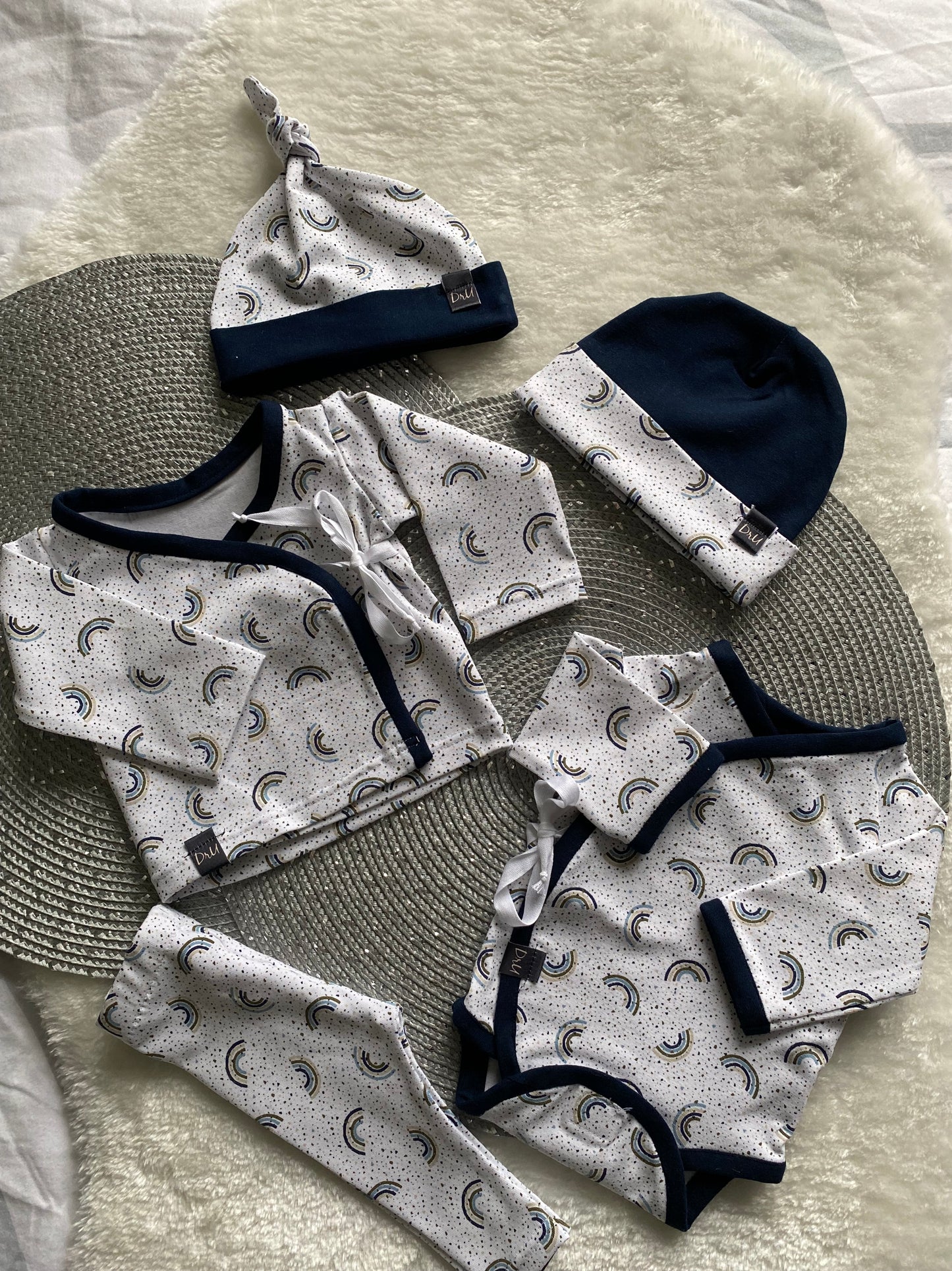 Newborn pants Navy Rainbows, size 44