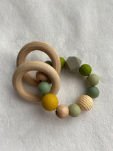 Load image into Gallery viewer, Teething ring green silicone pearls
